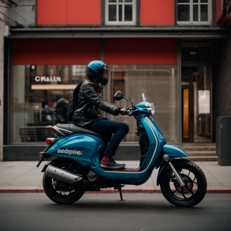 東京の街を走るモペッド